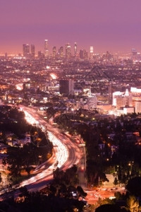 金融的发光地标洛杉矶加利福尼亚市天际线高清图片