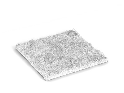 3d插图在白色背景的毛地毯上被孤立茸编织屋背景图片