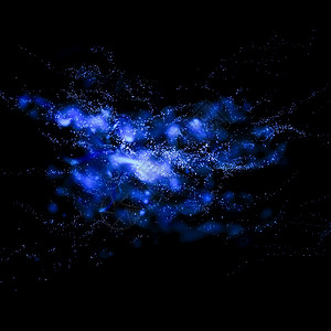 蓝光闪和布OK赫星的魔法尘在你产品的底片粒子上庆典海浪闪光图片