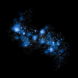充满活力明亮的闪光蓝和布OK赫星的魔法尘在你产品的底片粒子上图片