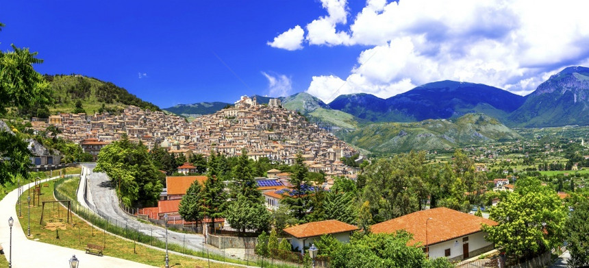 城市景观建造卡拉布里亚最美丽的中世纪村庄之一borgoMoranoCalabro意大利莫拉诺图片