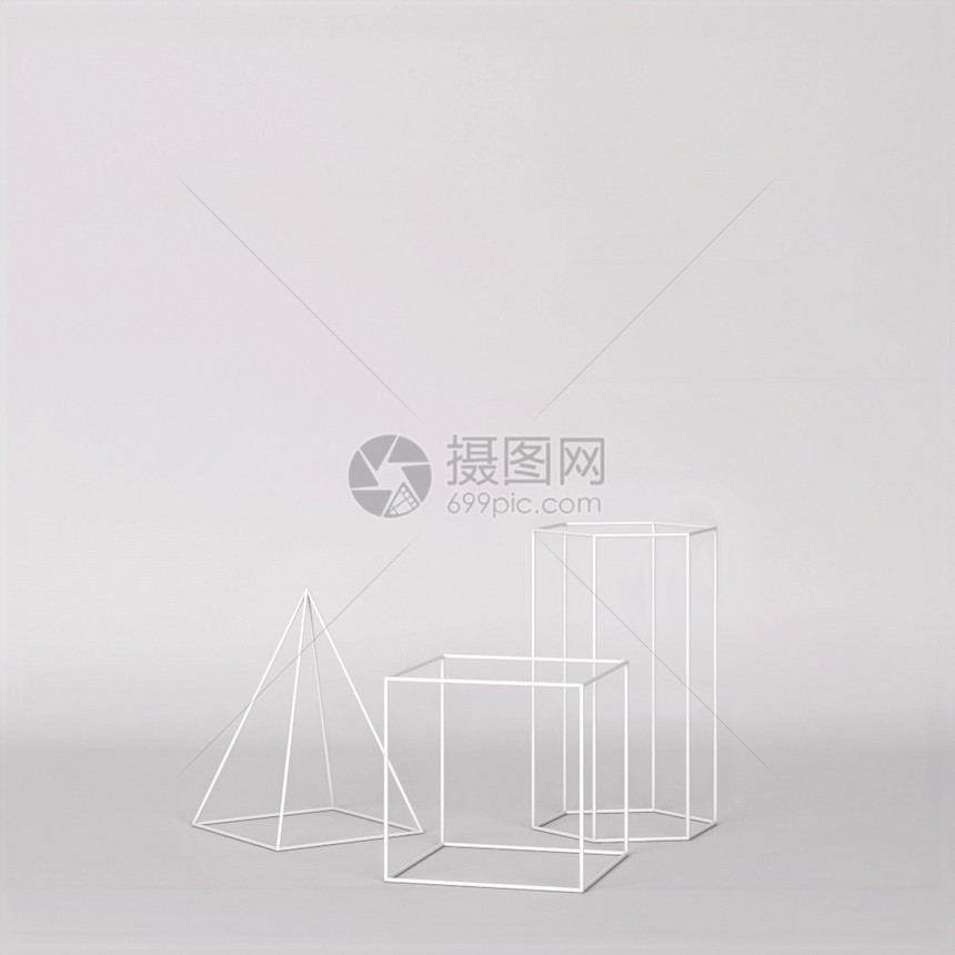 混乱的灰色最小设计3d插图Minimaldesign3d简单的图片