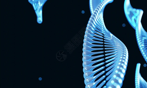 医共体科学的复制生物化BlueHelixDNADND黑色背景的染体基因改变科学和医概念3D插图设计图片