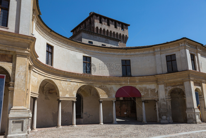 冈萨加公爵MantuaLombardy意大利PiazzaCastello建筑景观内部柱廊Mantua建筑景观内部柱廊遗产图片