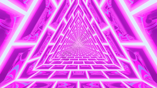 4kuhd3d插图背景壁纸带有抽象的粉红色三角隧道完美的概念让设计催眠三角形在金字塔里飞过视频便利明亮的设计图片
