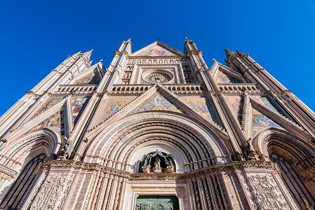 哥特艺术奥维托大教堂的辉煌外表马赛克图片