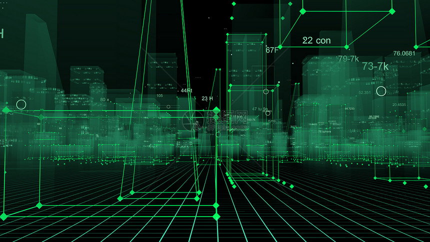商业形象的抽3D从网络空间和信息存储中的数据向抽象技术数字城市展示信息空间存储中的抽象技术图片