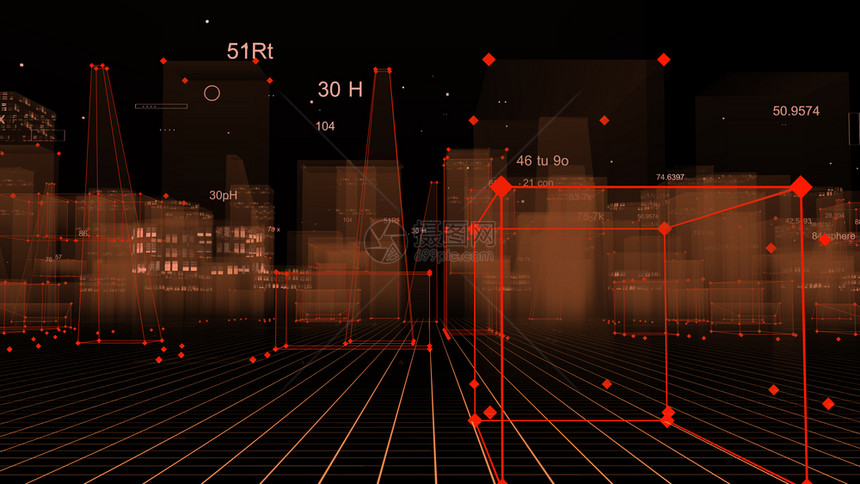 3D从网络空间和信息存储中的数据向抽象技术数字城市展示信息空间存储中的抽象技术伪全景互联网图片