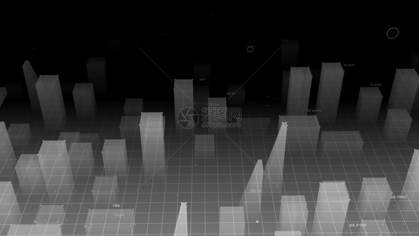 现代的抽象商业3D从网络空间和信息存储中的数据向抽象技术数字城市展示信息空间存储中的抽象技术图片