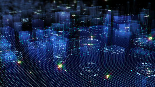 伪矩阵科学连接的3D从网络空间和信息存储中的数据向抽象技术数字城市展示信息空间存储中的抽象技术设计图片