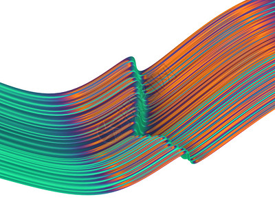 扭曲的白色背景上孤立的抽象色彩丝带形状3d插图形象的光滑图片