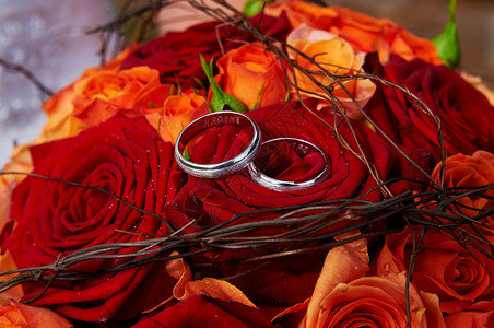 颜色婚礼花束红玫瑰优雅结婚图片