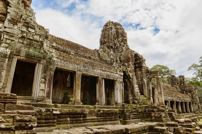 建筑学收割位于柬埔寨暹粒昂哥的古代拜顿寺庙佛教图片