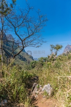 土壤麦泰国清迈DoiLuang清道山地貌泰国清迈蓝色的图片