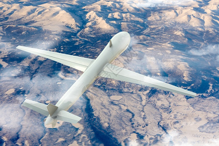 概述监控3D无人机飞过冰冻的地貌极端图片