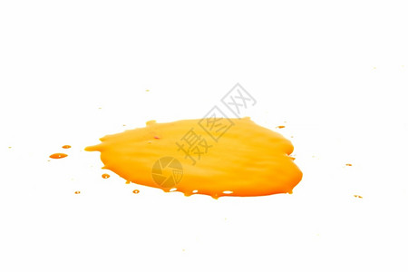 凉爽的冷静药物橙色水滴喷洒在白背景上图片