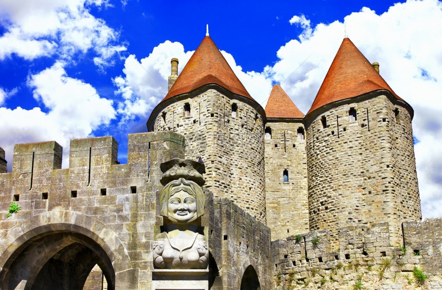 堡垒Carcassonne欧洲最大的中世纪城堡法国旅行和历史里程碑法国游客户外图片