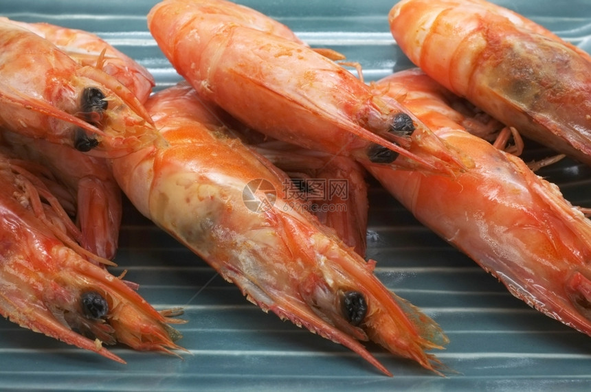 熟的泰国煮蒸虾贝类图片