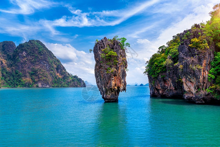 石灰键受欢迎的泰国Phangnga的詹姆斯邦德岛背景图片