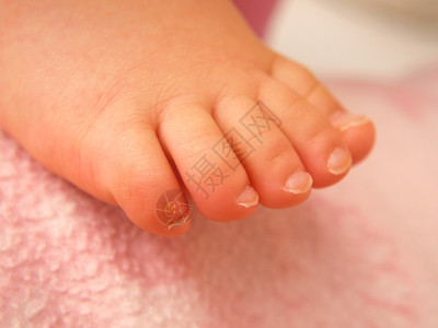 柔软的腿紧闭婴儿脚与粉红色隔绝新的图片