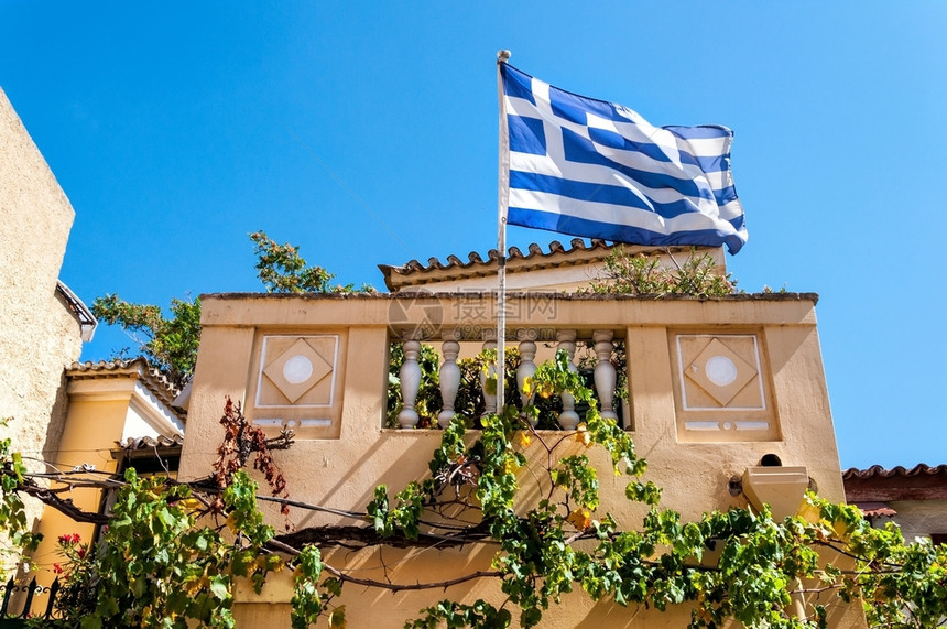 希腊在老房子上图像夏天户外屋图片