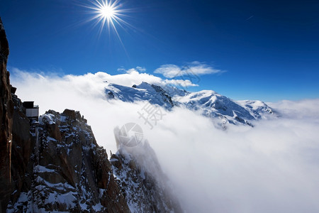 山脉欧洲AiguilleduMidiView朝向勃朗峰户外图片