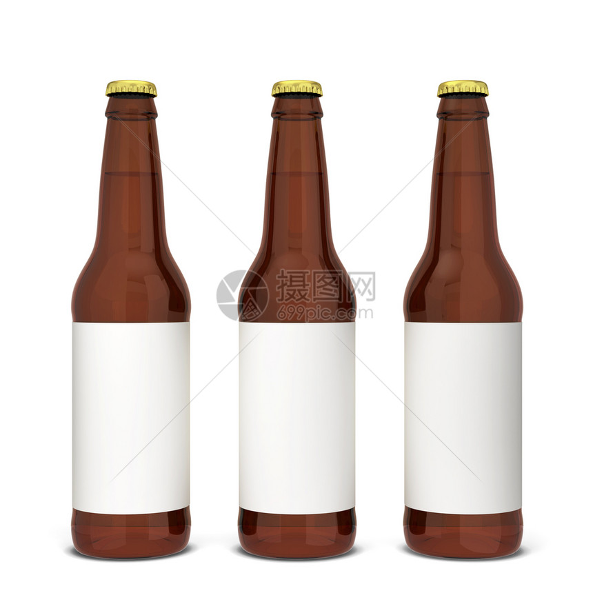 白底孤立的啤酒瓶三德插图厂白色的清爽图片