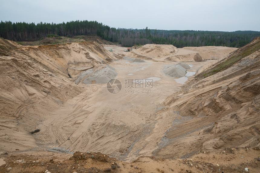 A工作沙采石场挖沟旅行照片2November黄色的污染考古学图片