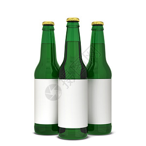 白底孤立的啤酒瓶三德插图茶点凉爽的玻璃图片