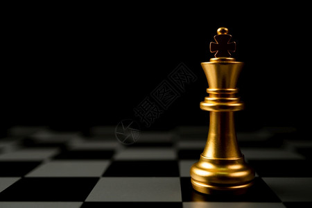 智力金象棋王独自在盘上站立金融的胜利图片