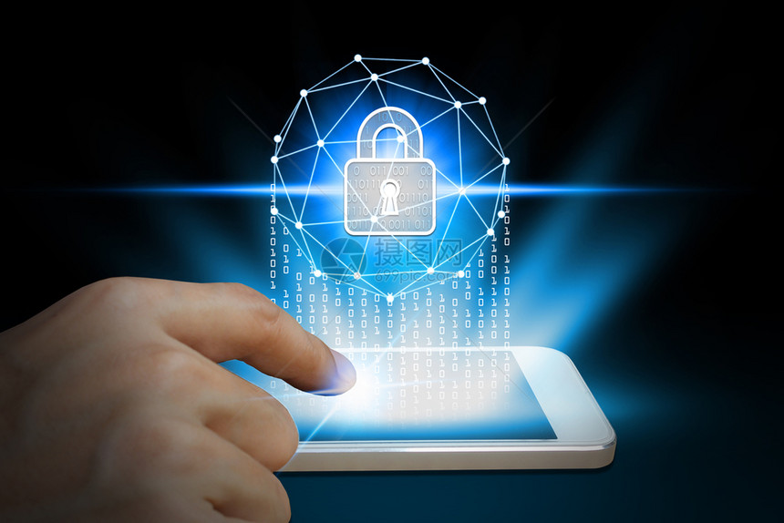 加密防火墙具有锁定技术背景的网络安全数据保护商业隐私概念网络安全数据保护业务技术隐私概念使用手智能机系统图片