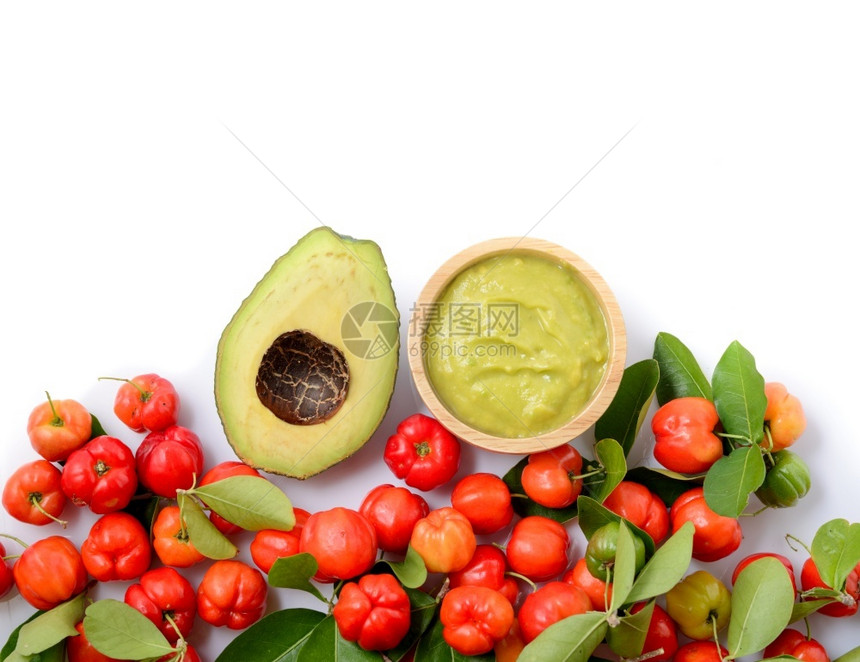 热带为健康的爱人提供食用有机的brazilianecerola樱桃健康食品奶油水果图片