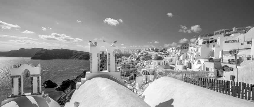屋圣托里尼岛日落的奇观之景著名的欧亚城希腊洲旅游的白色图片