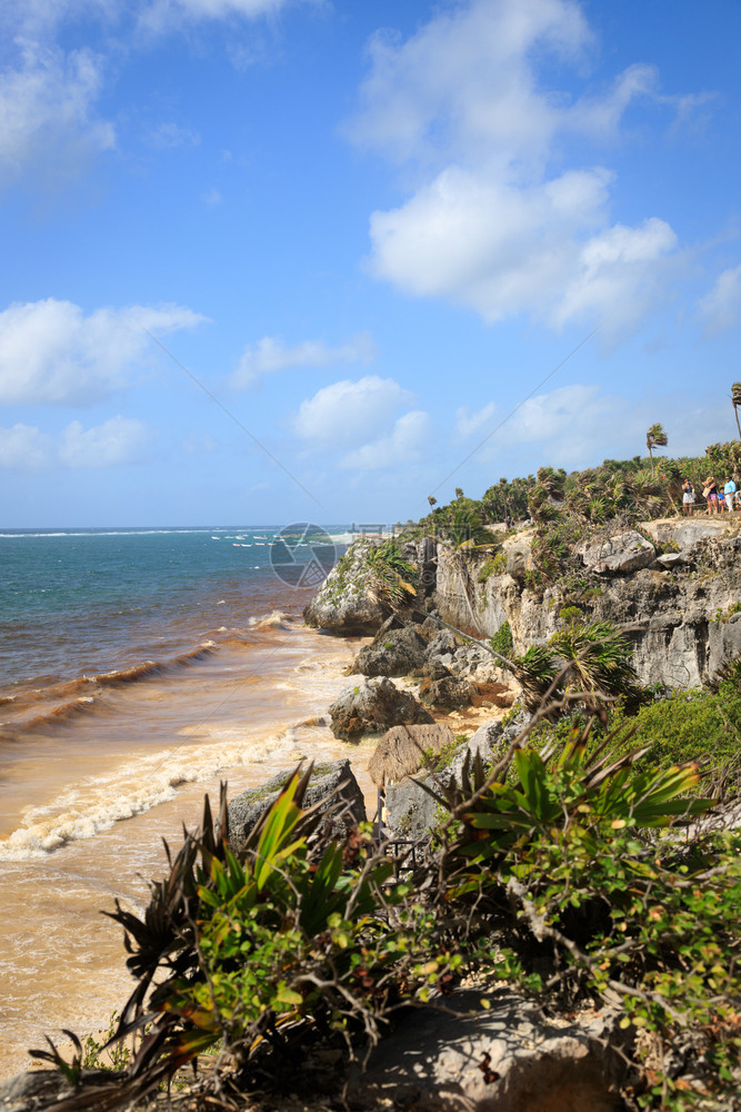 尤卡坦在图拉姆海岸的阳光明媚一天历史假期图片