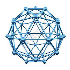 附网未来派动态的3D原子铁丝框架长膜笼子白底隔离在色背景上设计图片