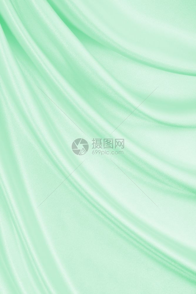 浪漫的春天平滑优雅的绿色丝绸或席边奢华布质料可用作抽象背景豪华设计涟漪图片