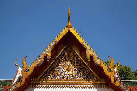 缅甸语宝塔泰寺庙屋顶设计特有的泰国建筑结构宁静图片