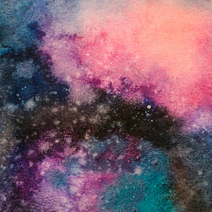 彩色纸纹身背景说明艺术抽象银河水彩手绘画有恒星纹身背景的宇宙之夜横幅天文学晚复制背景图片
