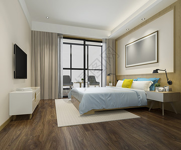自在当代的3d使木柴风格最小多彩的卧室灯背景图片