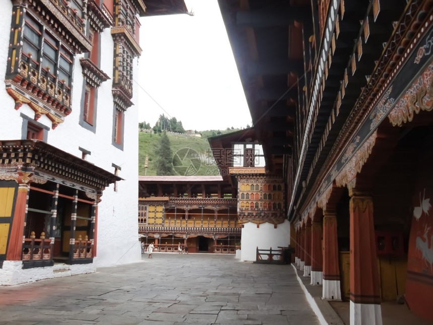 田园诗般的宗教不丹寺庙建造图片
