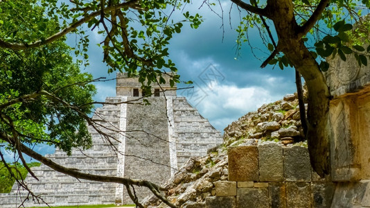 结石墨西哥尤卡坦半岛奇钦伊察的库尔坎金字塔敬畏墨西哥人图片