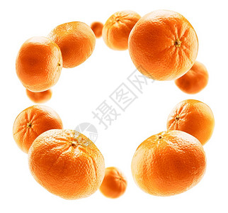 颜色自然新鲜橙的橘子漂浮在白色背景上橙的橘子漂浮在白色背景上图片