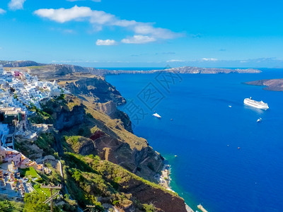 景观欧洲的首都奇幻圣托里尼岛夏季风景希腊Cyclades图片