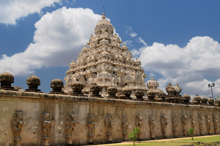 亚洲人印度一个古老的朝印度神庙位于喀彻普拉姆女神图片