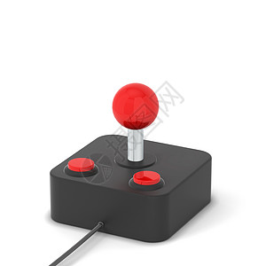 射击游戏白背景上孤立的Rentro游戏玩棍3d插图视频按钮电子游戏设计图片