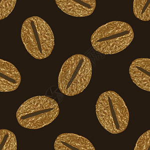 手绘棕色咖啡豆无缝的质地高清图片