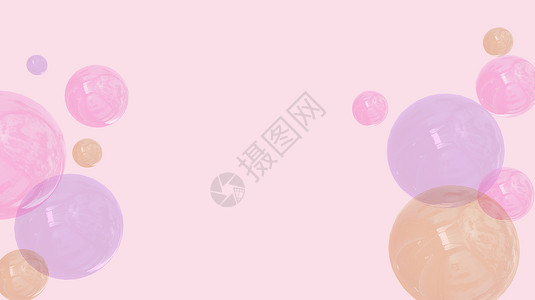 粉色染发软妹子有创造力的泰国几何摘要kawaii3D插图以几何气球模式的软面糊坡度梯粉色软背景活动假日庆祝设计图片