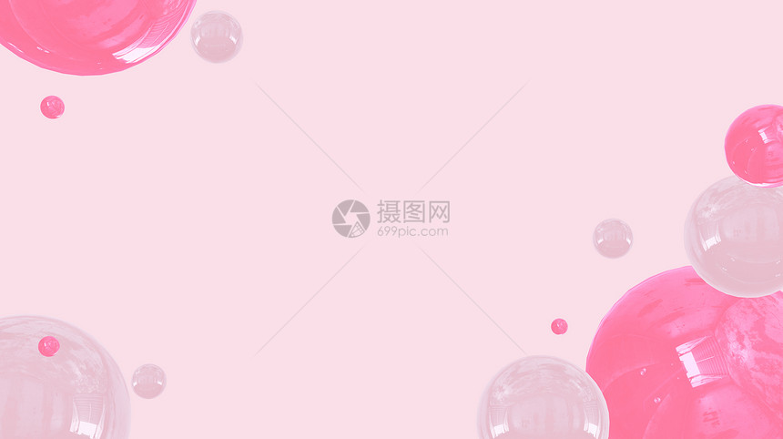 快乐的圣诞节光滑摘要kawaii3D插图以几何气球模式的软面糊坡度梯粉色软背景活动假日庆祝图片