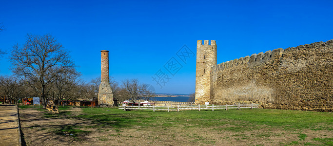罗讷河口旅行一种2401BilhorodDnistrovskyi或Akkerman堡垒乌克兰敖德萨地区在一个阳光明媚的春天早晨乌克兰敖德背景