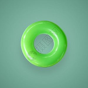 圆圈夏天绿色游泳环以美丽的糊面颜色背景隔离并有剪切路径乐趣图片